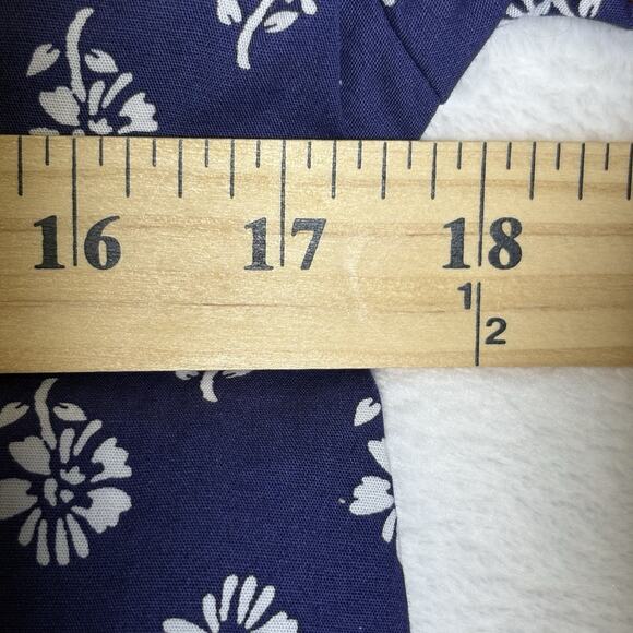 J. Crew Womens Navy Blue Blouse Size Small Cotton Poplin Cap Sleeve V Neck - Picture 7 of 8